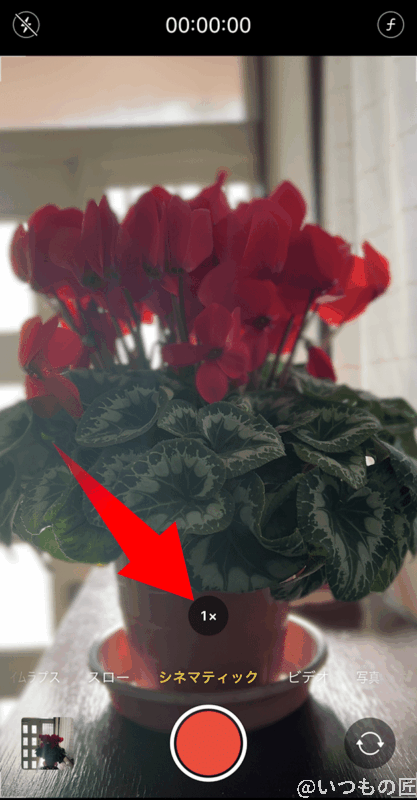 iphone13-cinematic-mode-2 | iphone review.jp 標準のカメラアプリでは、倍率の選択がレンズの選択を意味します。