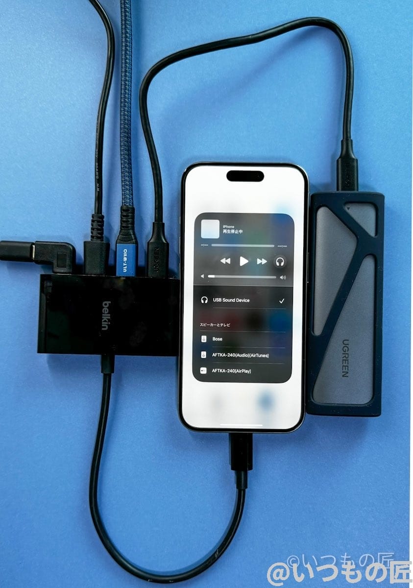 iphone15-usb-c-hub-connect | iphone review.jp iPhone15 Pro/Pro Max USB-C ハブ接続 録画
