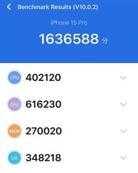 iphone15 proのantutu benchmark結果 2回目 | iphone review.jp iPhone15 ProのAntutu Benchmark結果 2回目
