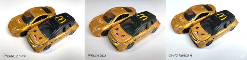 iPhone12 miniとiPhone SE3とOPPO Reno9 Aの画質比較