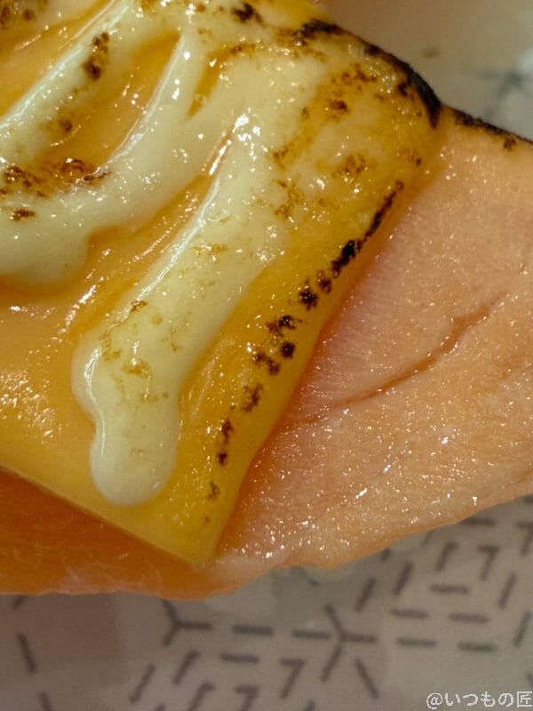 サーモンの上のとろけたチーズ | iphone review.jp iPhone 17 Pro カメラ サーモンの上のとろけたチーズ